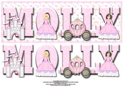 Pretty Princess Molly Large Dl Name Card with Decouapge