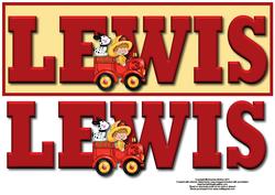 Fire Engine Lewis Large Dl Name Card with Decoupage