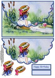 Sitting by the Pond Envelope Card with Decouapge