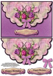 Pretty Tulips Envelope Card with Decoupage