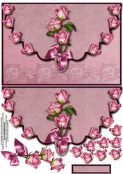 Roses and Pearls Envelope Card with Decoupage