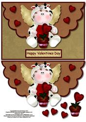 I Love Moo Envelope Card with Decoupage