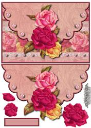 Romantic Roses Envelope Card with Decoupage