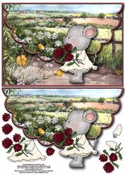 A Bouquet of Roses Envelope Card with Decoupage