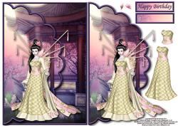 Oriental Beauty Envelope Card with Decoupage