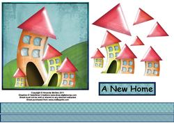 A New Home 6x6 Card Front with Decoupage