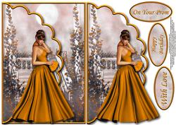 Girl in Prom Dress 2 Envelope Card - Sheet 1 of 2