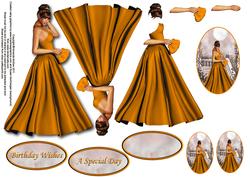 Girl in Prom Dress 2 Decoupage - Sheet 2 of 2