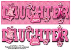 Pretty Pink Daughter Large Dl Card Front with Decoupage