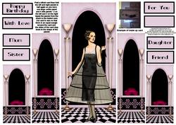 Art Deco Lady in Black Theatre Fold