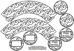 Elegant Swirls Cupcake Wrappers