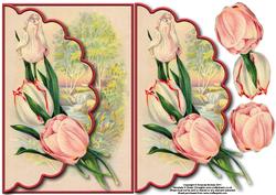 Tulips Scene Envelope Card with Decoupage