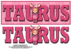 Chloe is a Taurus Large Dl Word Card with Decoup - Easicut