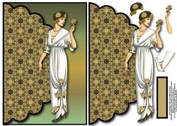 Deco and Damask Envelope Card with Decoupage