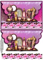 Elegant Dressing Table Envelope Card with Decoupage