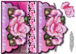 Roses and Lace Envelope Card with Decoupage