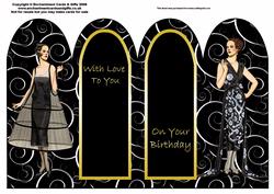 1920s Four Fold Screen Card