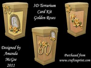 Golden Roses 3D Terrarium Card Kit