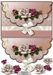 Roses and Wrap Envelope Card with Decoupage