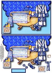 Bathtime Luxury Envelope Card with Decoupage