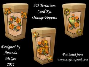 Orange Poppies 3D Terrarium Card Kit