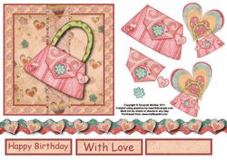Every Girl Needs Another Handbag 6x6 Card Front with Decoup
