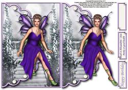 Pearl/alexandrite Fairy Envelope Card - June