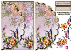 Flowers and Butterflies Envelope Card with Decoupage 2