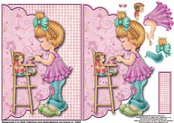 Feeding Dolly Envelope Card with Decoupage