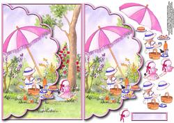 A Lovely Day for a Picnic Envelope Card with Decoupage