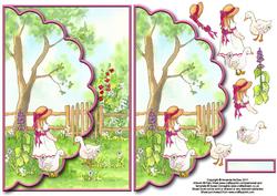 Feeding the Geese Envelope Card with Decoupage