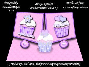 Pretty Cupcakes Double Twisted Easel with Stand Up Element