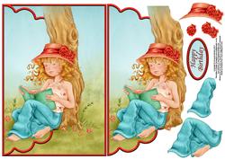 Zoe Just Chillin' Envelope Card with Decoupage