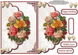 Vintage Roses Envelope Card with Decoupage