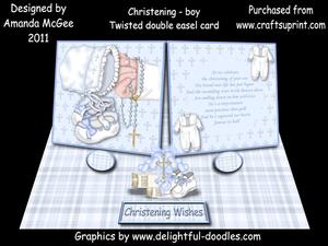 Christening - Boy Double Twisted Easel Kit with Decoupage