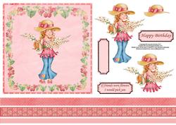 If Friends Were Flowers 6x6 Card Front with Decoupage