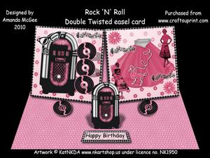 Rock 'n' Roll Double Twisted Easel Card