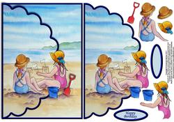 On the Beach Envelope Card with Decoupage