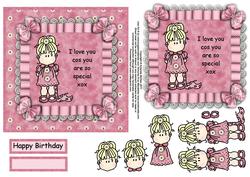 Daisy Girl 6x6 Card Front with Decoupage