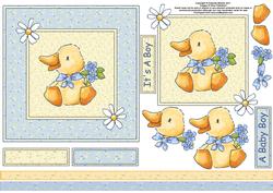 Baby Ducky 6x6 Square Card with Decoupage