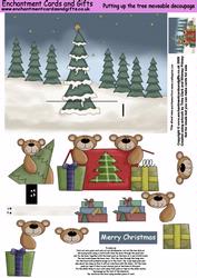 Putting Up the Trees Moveable Animated Decoupage