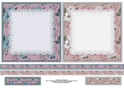 Buttercups Aqua and White 6x6 Square Card Fronts