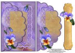 Pretty Pansy Envelope Card with Bookmark