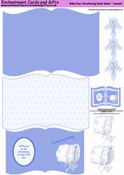 Baby Boy Christening Book Sheet - Bonnet