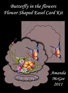 Butterfly in the Flowers Flower Shaped Easel Card Kit