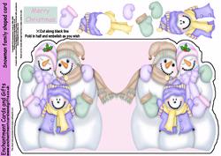 Snowman Family Shaped Card