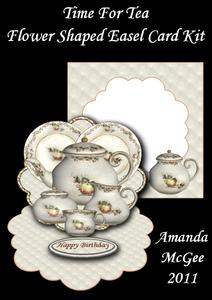 Time for Tea Flower Shaped Easel Card Kit