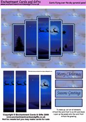 Santa Flying Over the Sky Pyramid Panel