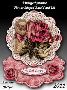 Vintage Romance Flower Shaped Easel Card Kit