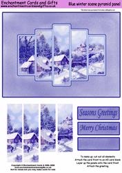 Blue Winter Scene Pyramid Panel